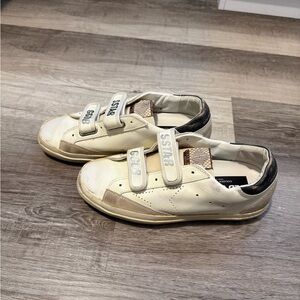Golden Goose Cream and Black Sneakers